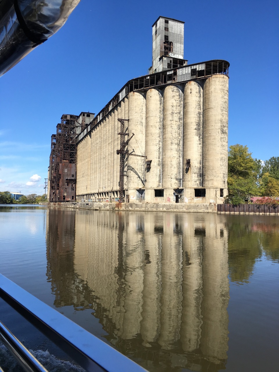 In the Buffalo River and City Ship Canal viewing the amazing silos...